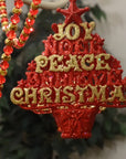 HOLIDAY CHANDELIER MAKEOVER KIT - (3) Red Gold Joy Peace Tree + (3) 12" Red/Gold Garland - MagTrim Designs LLC