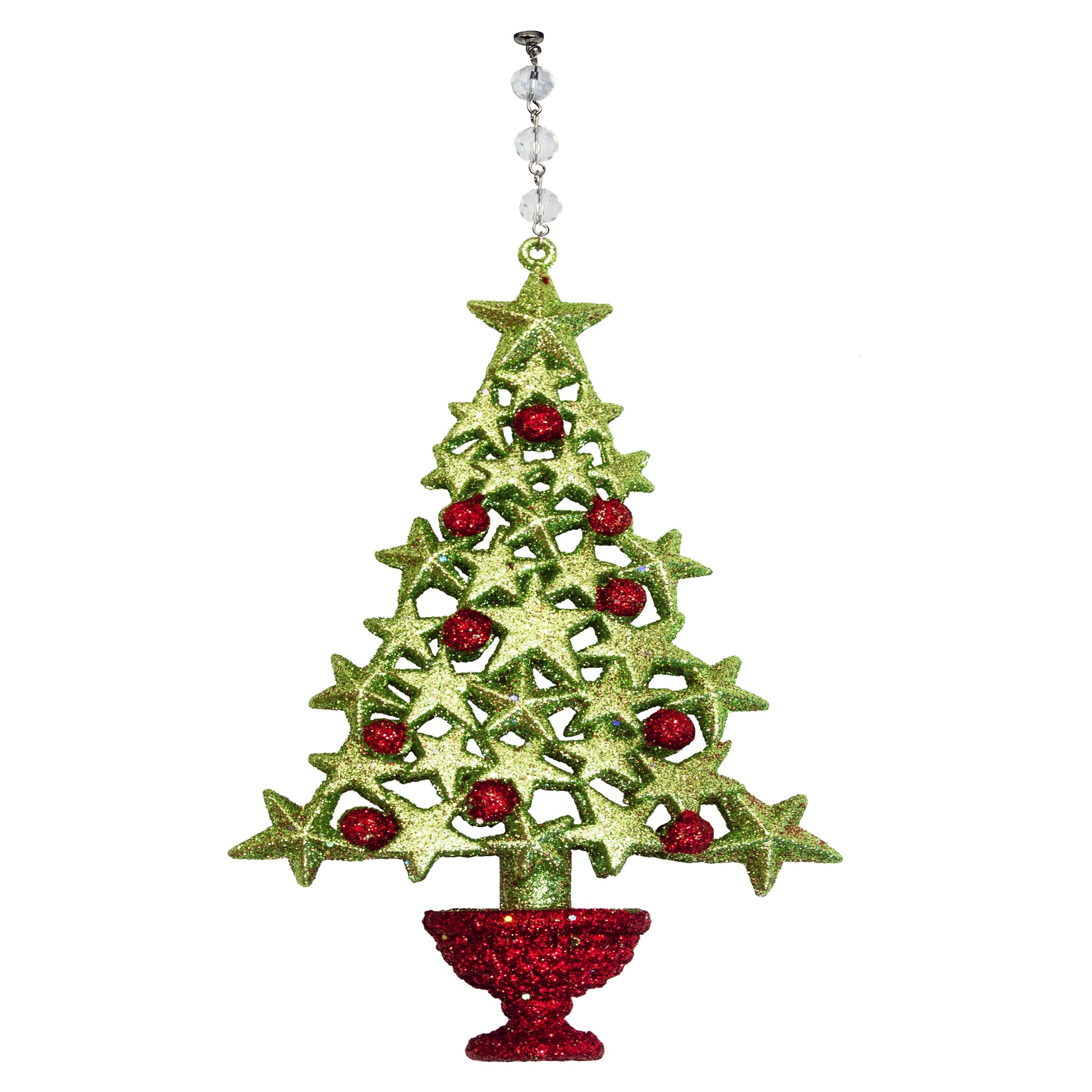 HOLIDAY CHANDELIER MAKEOVER KIT - (3) Red/Green Tree + (3) 12" Red Bead Garland - MagTrim Designs LLC