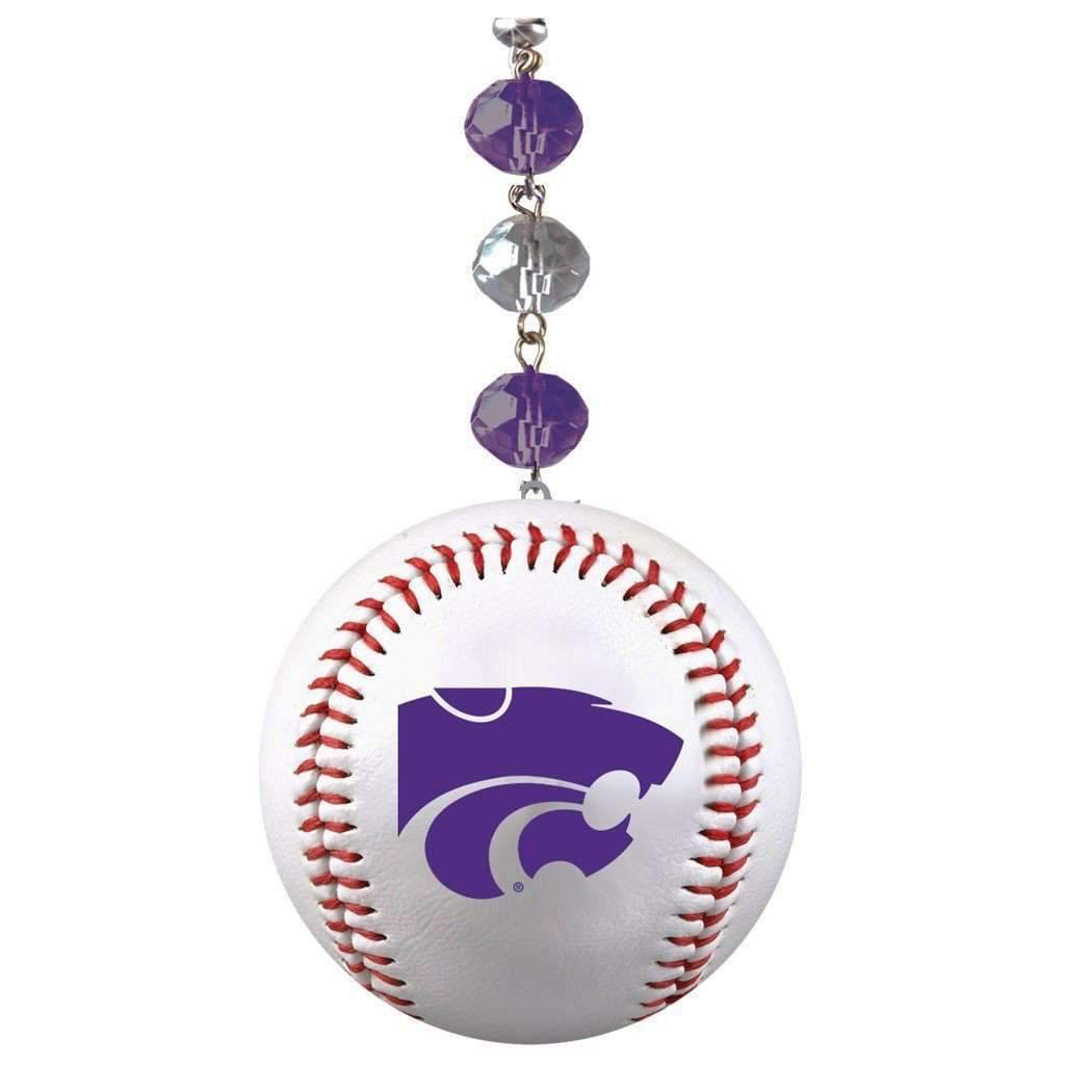 Kansas State University - BASEBALL (set of 3) MAGNETIC ORNAMENT - MagTrim Designs LLC