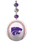 Kansas State University - BASEBALL (set of 3) MAGNETIC ORNAMENT - MagTrim Designs LLC