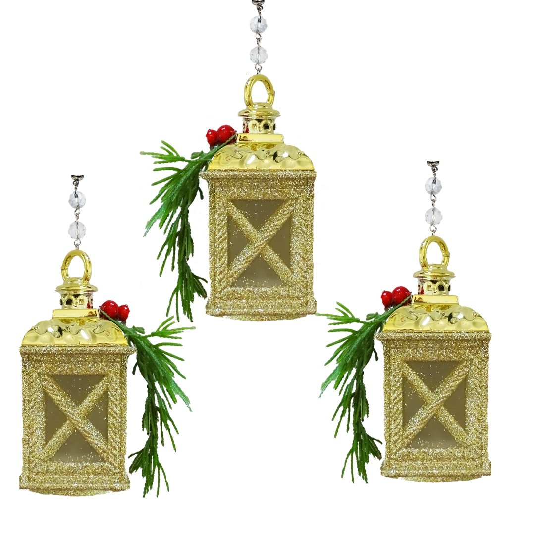 Light Up Holiday Lantern (Set/3) MAGNETIC CHANDELIER ORNAMENT - MagTrim Designs LLC