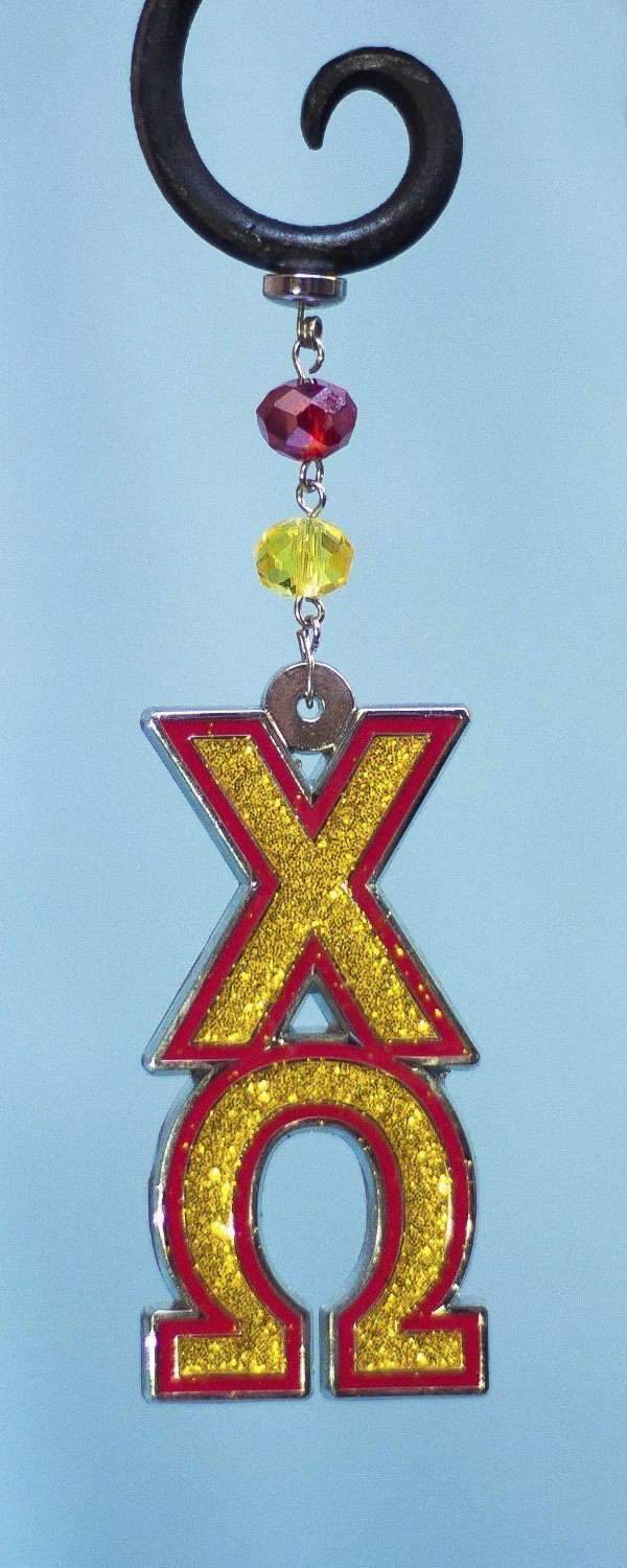 Logo Bling - Chi Omega (Set of 3) MAGNETIC ORNAMENT - MagTrim Designs LLC