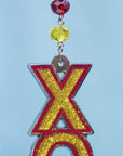 Logo Bling - Chi Omega (Set of 3) MAGNETIC ORNAMENT - MagTrim Designs LLC