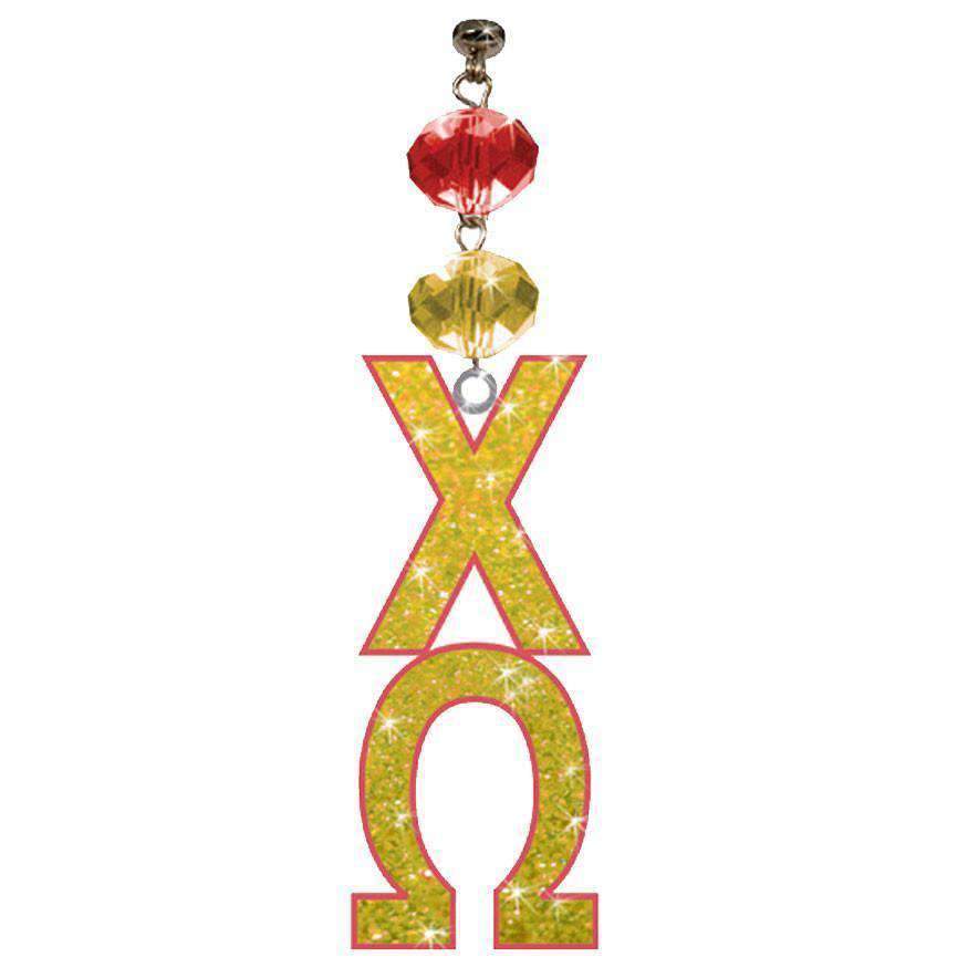 Logo Bling - Chi Omega (Set of 3) MAGNETIC ORNAMENT - MagTrim Designs LLC