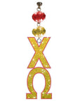 Logo Bling - Chi Omega (Set of 3) MAGNETIC ORNAMENT - MagTrim Designs LLC