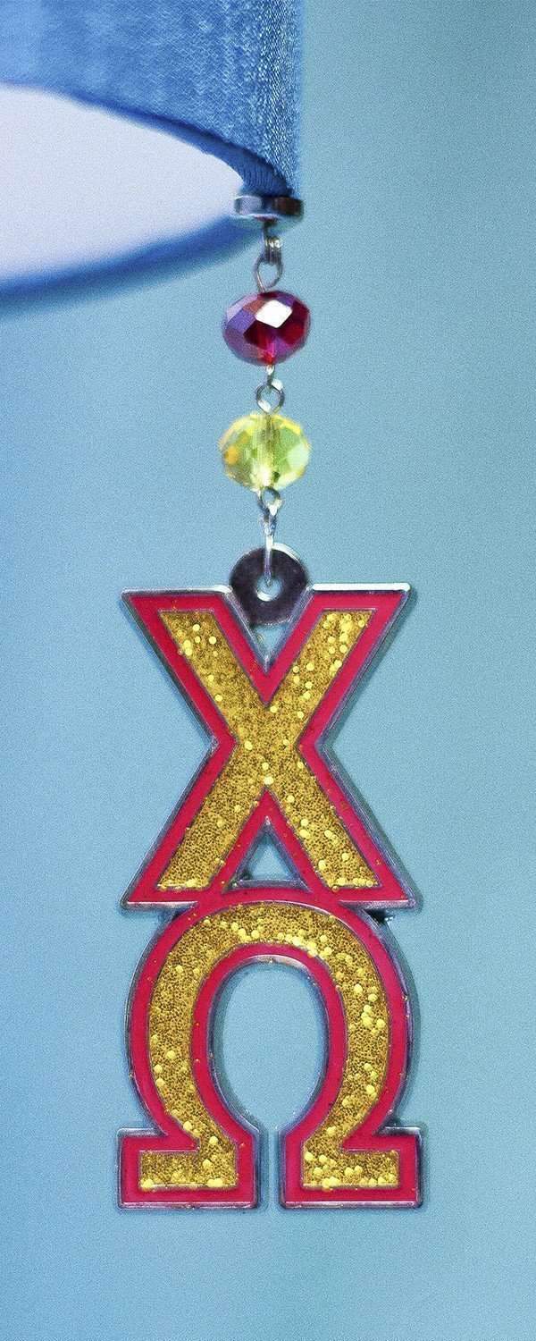 Logo Bling - Chi Omega (Set of 3) MAGNETIC ORNAMENT - MagTrim Designs LLC