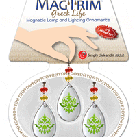 Logo Bling - Chi Omega (Set of 3) MAGNETIC ORNAMENT - MagTrim Designs LLC