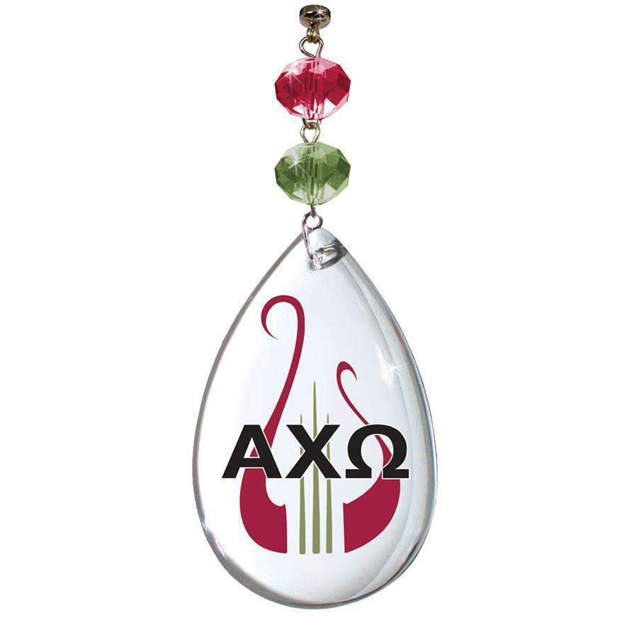 Logo Crystal -Badge- Alpha Chi Omega (Set of 3) MAGNETIC ORNAMENT - MagTrim Designs LLC