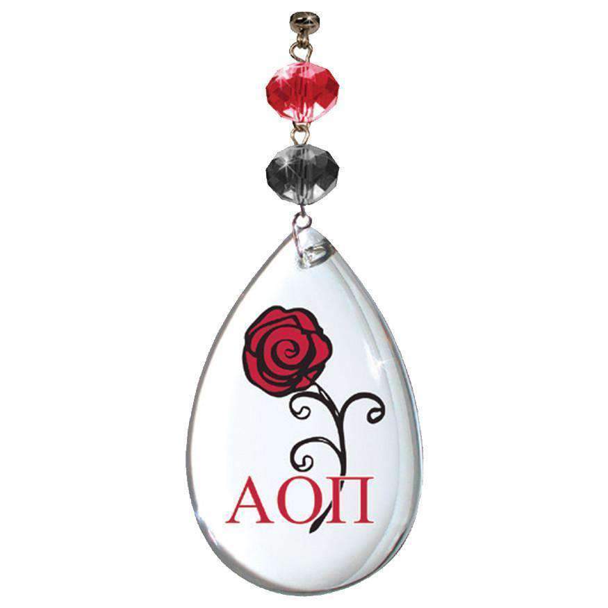 Logo Crystal - Badge - Alpha Omicron Pi (Set of 3) - MAGNETIC ORNAMENT - MagTrim Designs LLC