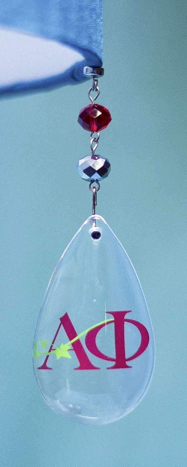 Logo Crystal - Badge- Alpha Phi (Set of 3) MAGNETIC ORNAMENT - MagTrim Designs LLC