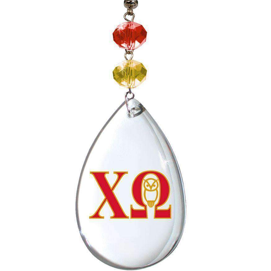 Logo Crystal - Badge- Chi Omega (Set of 3) MAGNETIC ORNAMENT - MagTrim Designs LLC