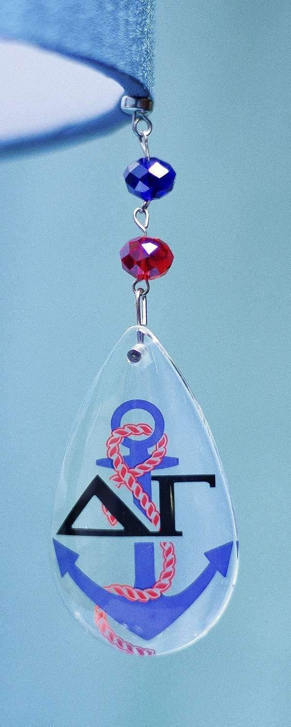 Logo Crystal - Badge- Delta Gamma (Set of 3) MAGNETIC ORNAMENT - MagTrim Designs LLC