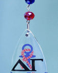 Logo Crystal - Badge- Delta Gamma (Set of 3) MAGNETIC ORNAMENT - MagTrim Designs LLC