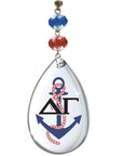 Logo Crystal - Badge- Delta Gamma (Set of 3) MAGNETIC ORNAMENT - MagTrim Designs LLC