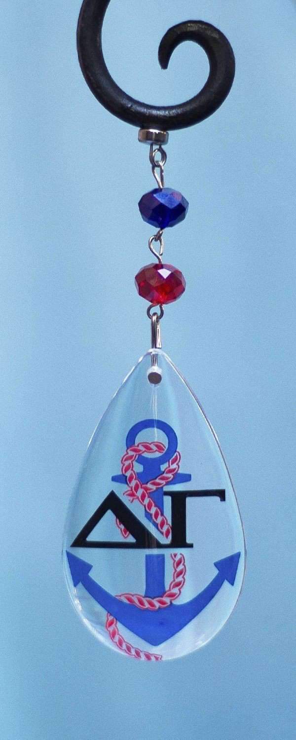 Logo Crystal - Badge- Delta Gamma (Set of 3) MAGNETIC ORNAMENT - MagTrim Designs LLC