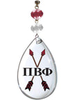 Logo Crystal - Badge - Pi Beta Phi (Set of 3) MAGNETIC ORNAMENT - MagTrim Designs LLC