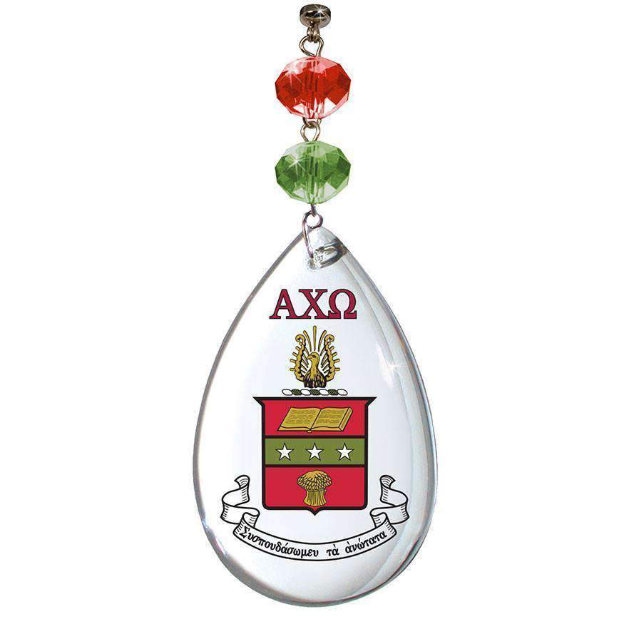 Logo Crystal - Crest- Alpha Chi Omega (Set of 3) MAGNETIC ORNAMENT - MagTrim Designs LLC