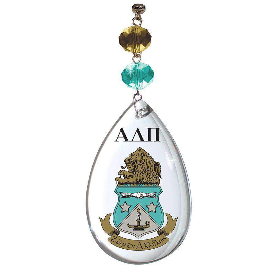 Logo Crystal - Crest- Alpha Delta Pi (Set of 3) MAGNETIC ORNAMENT - MagTrim Designs LLC