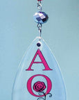 Logo Crystal - Crest- Alpha Omicron Pi - (Set of 3) MAGNETIC ORNAMENT - MagTrim Designs LLC