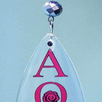 Logo Crystal - Crest- Alpha Omicron Pi - (Set of 3) MAGNETIC ORNAMENT - MagTrim Designs LLC