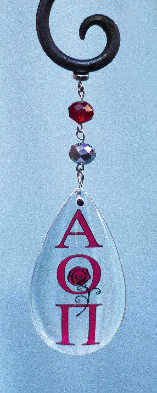 Logo Crystal - Crest- Alpha Omicron Pi - (Set of 3) MAGNETIC ORNAMENT - MagTrim Designs LLC