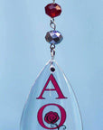 Logo Crystal - Crest- Alpha Omicron Pi - (Set of 3) MAGNETIC ORNAMENT - MagTrim Designs LLC