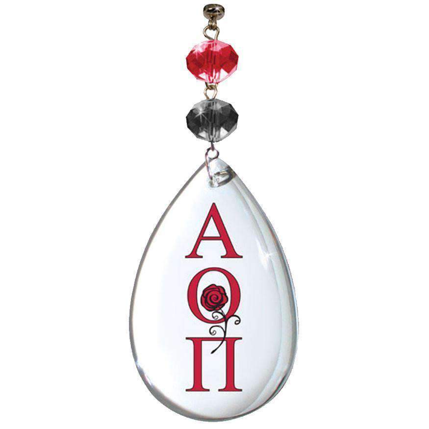 Logo Crystal - Crest- Alpha Omicron Pi - (Set of 3) MAGNETIC ORNAMENT - MagTrim Designs LLC