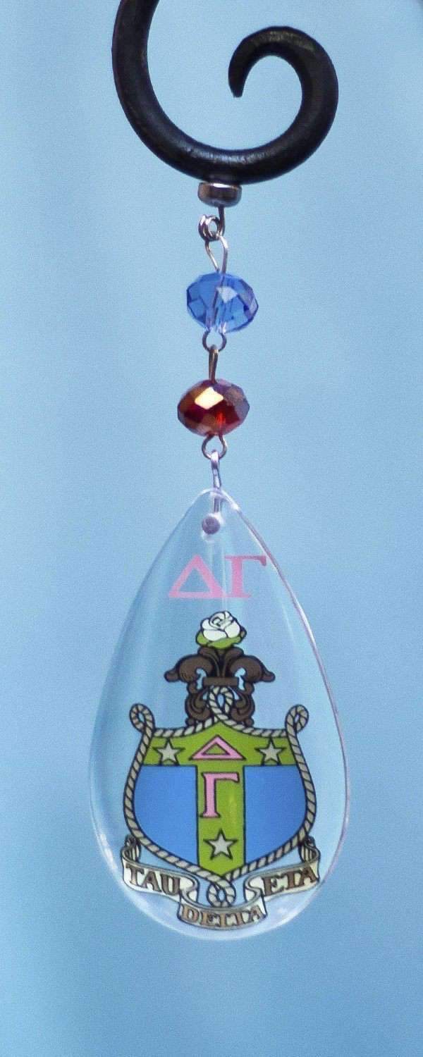 Logo Crystal - Crest- Delta Gamma (Set of 3) MAGNETIC ORNAMENT - MagTrim Designs LLC