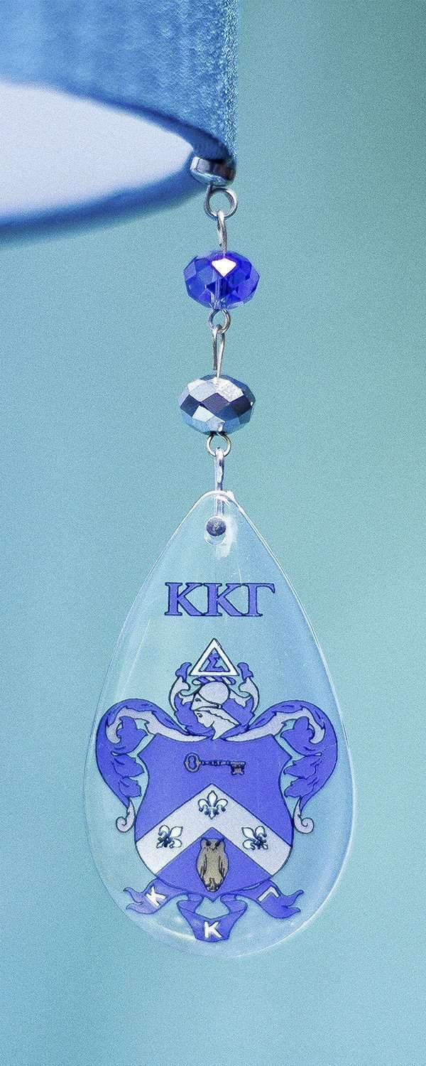 Logo Crystal - Crest - Kappa Kappa Gamma (Set of 3) MAGNETIC ORNAMENT - MagTrim Designs LLC