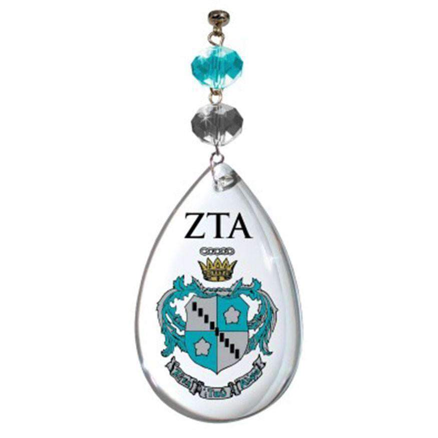 Logo Crystal - Crest- Zeta Tao Alpha (Set of 3) MAGNETIC ORNAMENT - MagTrim Designs LLC