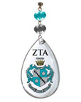 Logo Crystal - Crest- Zeta Tao Alpha (Set of 3) MAGNETIC ORNAMENT - MagTrim Designs LLC