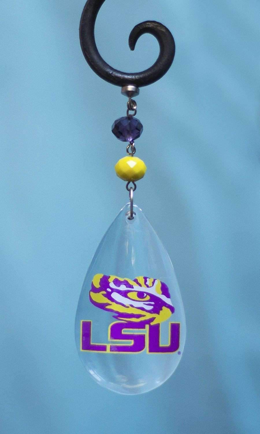 Louisiana State University - Logo Crystal - MAGNETIC ORNAMENT (SET/3) - MagTrim Designs LLC