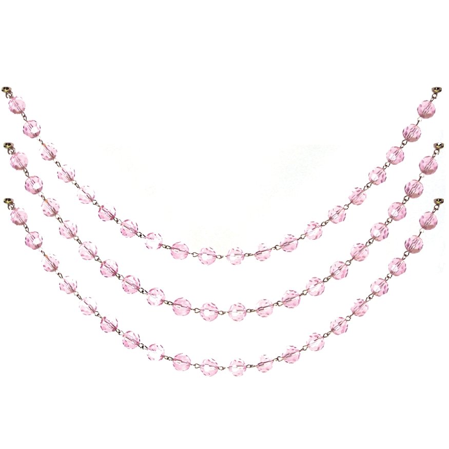 PINK CRYSTAL BEAD GARLAND Magnetic Chandelier Garland TrimKit® - (3) 12&quot; Magnetic Strands per Box - MagTrim Designs LLC