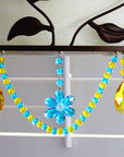 SPRING CHANDELIER MAKEOVER KIT - (3) Blue Crystal Daisy + (3) 12" Yellow/Blue Garland (Set/6) - MagTrim Designs LLC