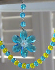 SPRING CHANDELIER MAKEOVER KIT - (3) Blue Crystal Daisy + (3) 12" Yellow/Blue Garland (Set/6) - MagTrim Designs LLC