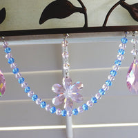 SPRING CHANDELIER MAKEOVER KIT - (3) Pink Crystal Daisy + (3) 12" Pink/Lavender Garland (Set/6) - MagTrim Designs LLC