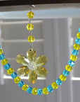 SPRING CHANDELIER MAKEOVER KIT - (3) Yellow Crystal Daisy + (3) 12" Yellow/Blue Garland (Set/6) - MagTrim Designs LLC