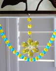 SPRING CHANDELIER MAKEOVER KIT - (3) Yellow Crystal Daisy + (3) 12" Yellow/Blue Garland (Set/6) - MagTrim Designs LLC