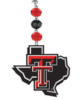 Texas Tech University - Logo Acrylic (set of 3) MAGNETIC ORNAMENT - MagTrim Designs LLC