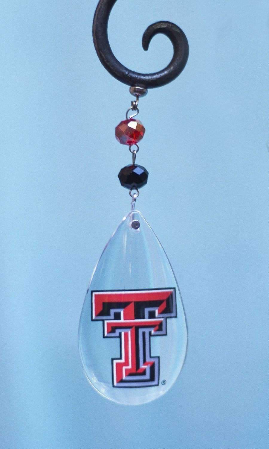 Texas Tech University - Logo Crystal (set of 3) MAGNETIC ORNAMENT - MagTrim Designs LLC