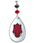 University of Arkansas - Logo Crystal (set of 3) MAGNETIC ORNAMENT - MagTrim Designs LLC