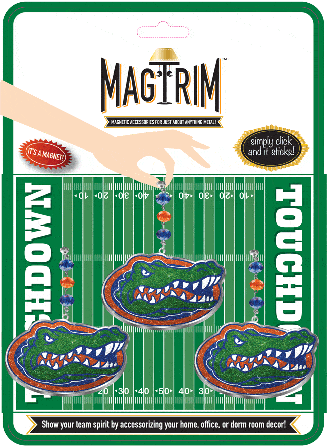 University of Florida - Logo Bling (set of 3) MAGNETIC ORNAMENT - MagTrim Designs LLC