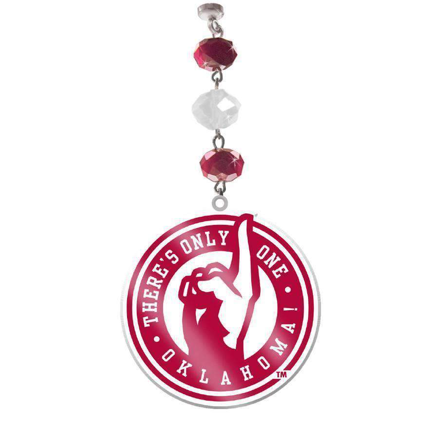 University of Oklahoma - Logo Acrylic (set of 3) MAGNETIC ORNAMENT - MagTrim Designs LLC