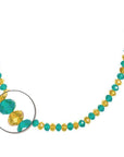 YELLOW/LIGHT BLUE CRYSTAL BEAD GARLAND Magnetic Chandelier Garland TrimKit® - (3) 12" Magnetic Strands per Box - MagTrim Designs LLC